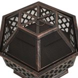 acél XXL-es méretű rusztikus tűztál piszkavassal 62x54x56 cm