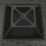 acél XXL-es méretű kerti tűztál piszkavassal 81 x 81 x 47 cm