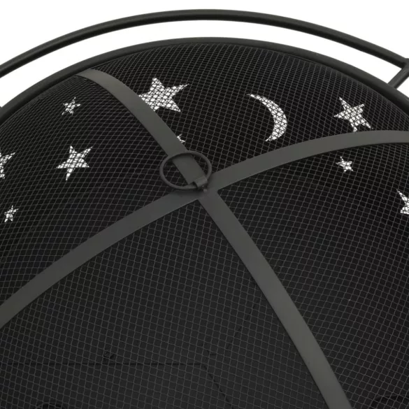 XXL acél tűztál piszkavassal 76 cm