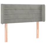 világosszürke bársony fejtámla 83x16x78/88 cm