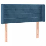 sötétkék bársony fejtámla 93x16x78/88 cm