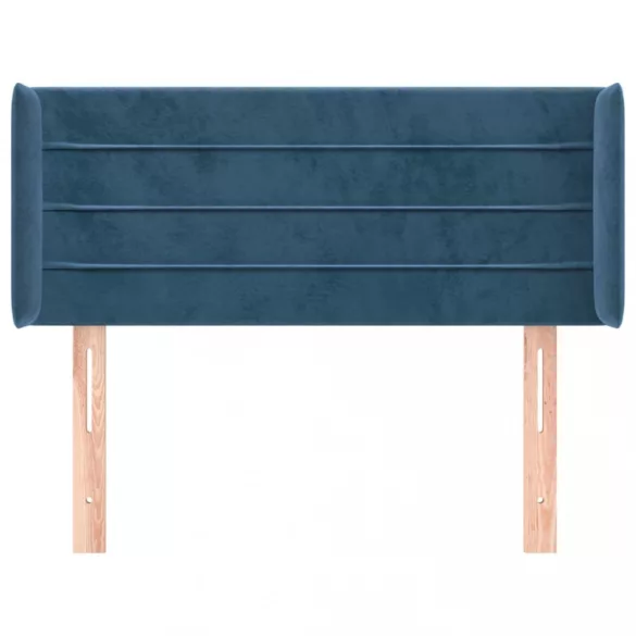 sötétkék bársony fejtámla 93x16x78/88 cm