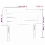 sötétkék bársony fejtámla 93x16x78/88 cm