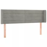 világosszürke bársony fejtámla 147x16x78/88 cm