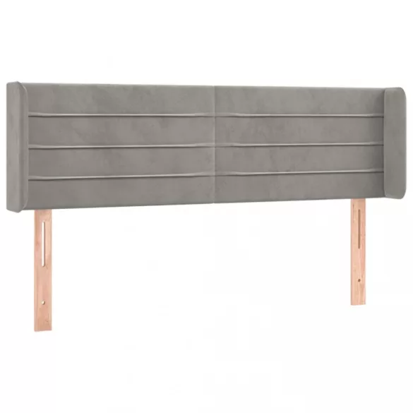 világosszürke bársony fejtámla 147x16x78/88 cm