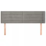 világosszürke bársony fejtámla 147x16x78/88 cm