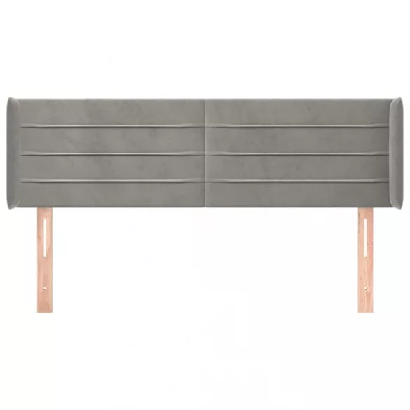 világosszürke bársony fejtámla 147x16x78/88 cm