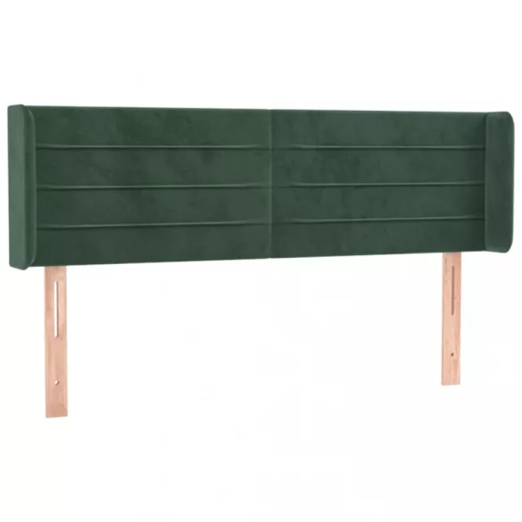 sötétzöld bársony fejtámla 147x16x78/88 cm