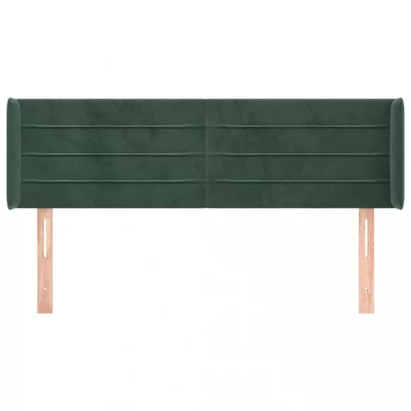 sötétzöld bársony fejtámla 147x16x78/88 cm