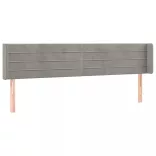 világosszürke bársony szárnyas fejtámla 203x16x78/88 cm