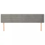 világosszürke bársony szárnyas fejtámla 203x16x78/88 cm