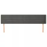 sötétszürke bársony szárnyas fejtámla 203x16x78/88 cm