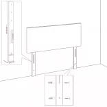 sötétszürke bársony szárnyas fejtámla 203x16x78/88 cm