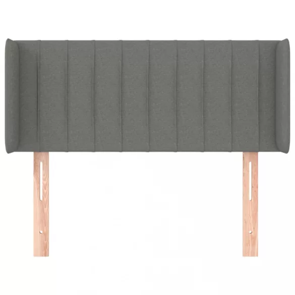 sötétszürke szövet fejtámla szárnyakkal 83x16x78/88 cm