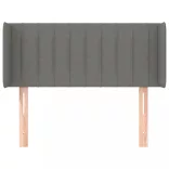 sötétszürke szövet fejtámla szárnyakkal 103x16x78/88 cm