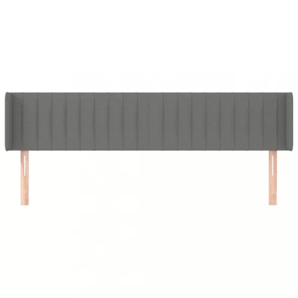 sötétszürke szövet fejtámla szárnyakkal 203x16x78/88 cm