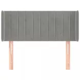 világosszürke bársony fejtámla 83x16x78/88 cm