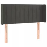 sötétszürke bársony fejtámla szárnyakkal 83x16x78/88 cm