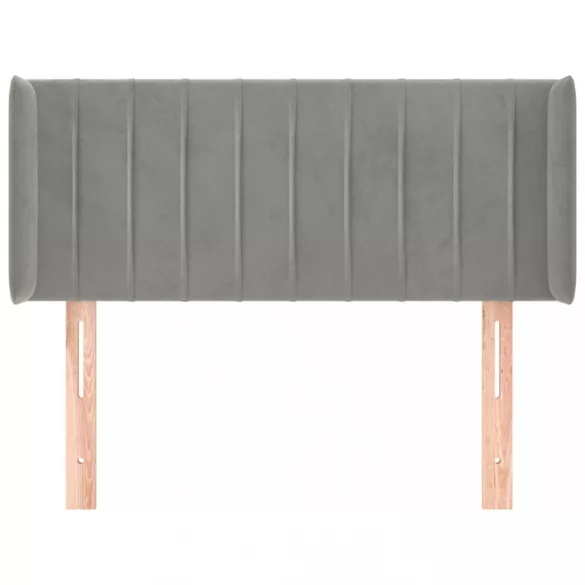 világosszürke bársony fejtámla 93x16x78/88 cm