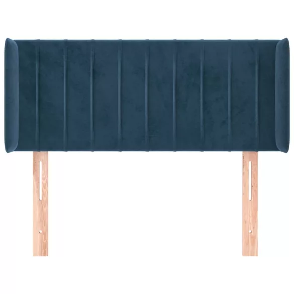 sötétkék bársony fejtámla 103x16x78/88 cm