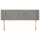 világosszürke bársony fejtámla 147x16x78/88 cm