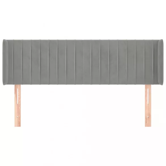 világosszürke bársony fejtámla 147x16x78/88 cm