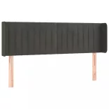 sötétszürke bársony fejtámla szárnyakkal 147x16x78/88 cm