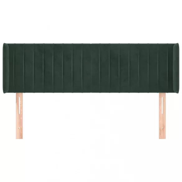 sötétzöld bársony fejtámla 147x16x78/88 cm