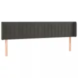 sötétszürke bársony szárnyas fejtámla 163x16x78/88 cm