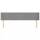 világosszürke bársony szárnyas fejtámla 203x16x78/88 cm