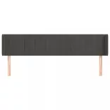 sötétszürke bársony szárnyas fejtámla 203x16x78/88 cm