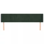 sötétzöld bársony szárnyas fejtámla 203x16x78/88 cm