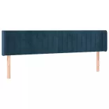 sötétkék bársony szárnyas fejtámla 203x16x78/88 cm