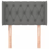 sötétszürke szövet fejtámla szárnyakkal 83x16x78/88 cm