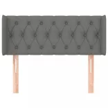 sötétszürke szövet fejtámla szárnyakkal 93x16x78/88 cm