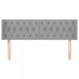 világosszürke szövet fejtámla szárnyakkal 163x16x78/88 cm