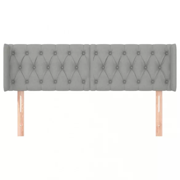 világosszürke szövet fejtámla szárnyakkal 163x16x78/88 cm