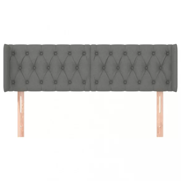 sötétszürke szövet fejtámla szárnyakkal 163x16x78/88 cm