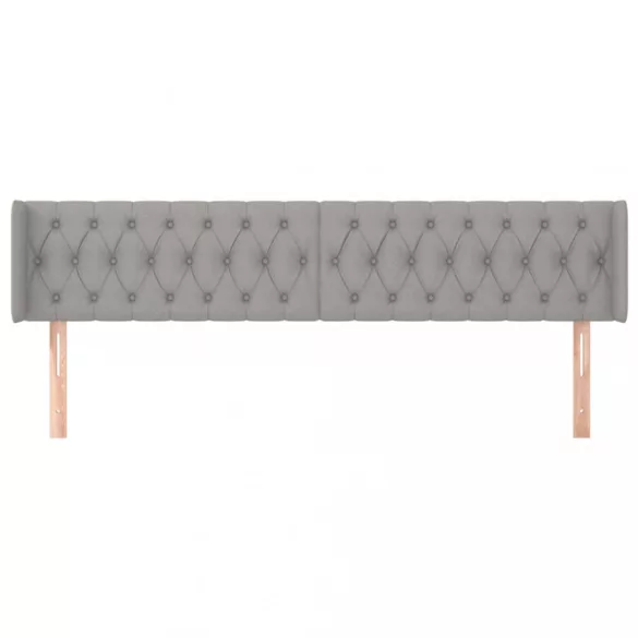 világosszürke szövet fejtámla szárnyakkal 203x16x78/88 cm