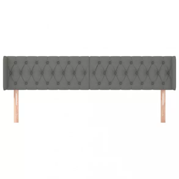 sötétszürke szövet fejtámla szárnyakkal 203x16x78/88 cm