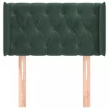 sötétzöld bársony fejtámla szárnyakkal 83x16x78/88 cm