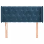 sötétkék bársony fejtámla 103x16x78/88 cm