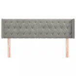 világosszürke bársony fejtámla 147x16x78/88 cm