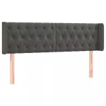 sötétszürke bársony szárnyas fejtámla 163x16x78/88 cm