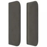 sötétszürke bársony szárnyas fejtámla 163x16x78/88 cm