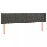 sötétszürke bársony szárnyas fejtámla 183x16x78/88 cm