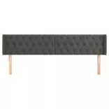 sötétszürke bársony szárnyas fejtámla 203x16x78/88 cm