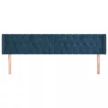sötétkék bársony szárnyas fejtámla 203x16x78/88 cm