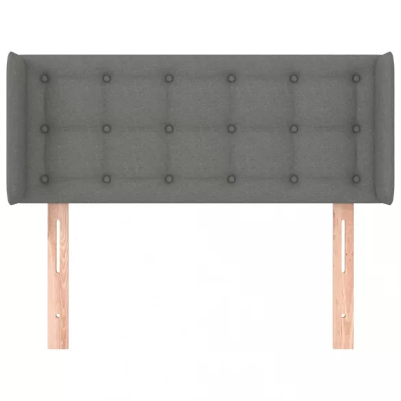 sötétszürke szövet fejtámla szárnyakkal 93x16x78/88 cm