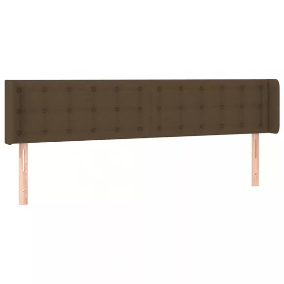 sötétbarna szövet fejtámla szárnyakkal 203x16x78/88 cm